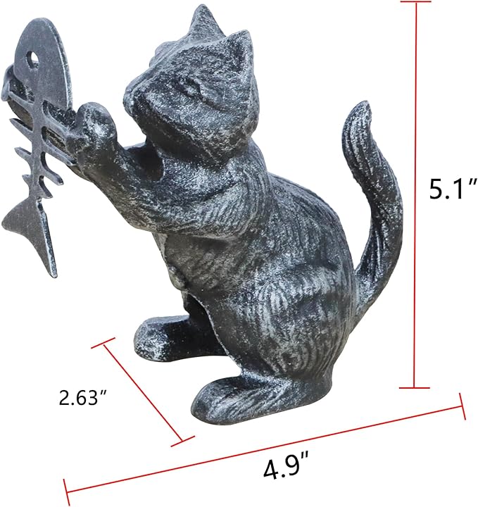 PandS Vintage Cat Decorative Bookends Antique Bookshelf Decor, Cast Iron Book Ends Holders, Gothic Decor for Home & Office Desk, Gift for Cat Lovers