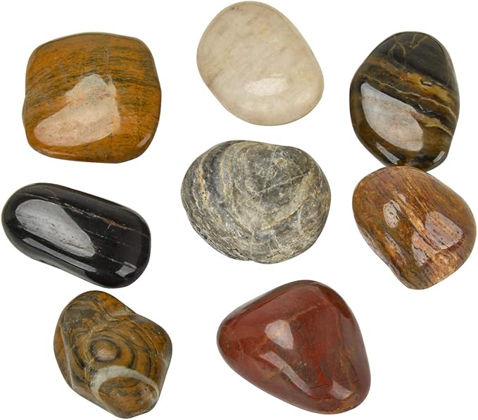 Mr. Fireglass Natural Polished Pebbles, 1.5-2 Inch Decorative Mixed Color Stones Aquarium Gravel River Rocks for Vase, Succulents, Landscaping and Home Decor (5-lb Bag)