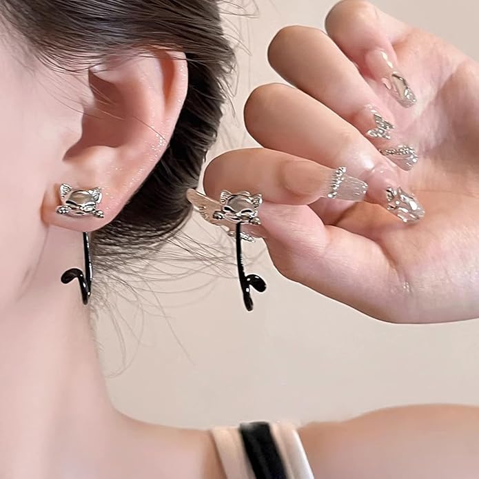 Cat Earrings for Women Trendy Stuff Mothers Day Gifts Funny Animal Stud Earrings Jewelry Gifts for Cat Lovers Birthday Christmas