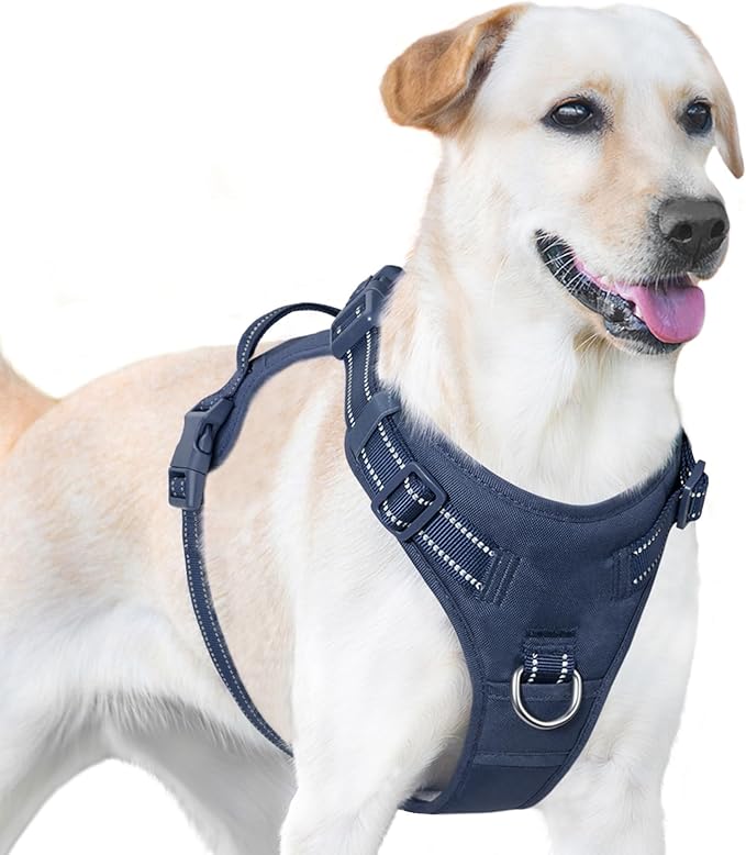 No Pull Dog Harness, Reflective Puppy Vest for Small Medium Large Sized Dog(Prussian Blue,M)