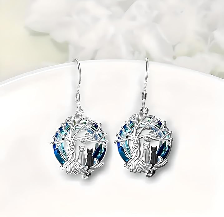 Cute Heart Necklace, With Black Cat - Charming Cat Heart in Rose Gold - Stylish Gift for Women & Party Accessory