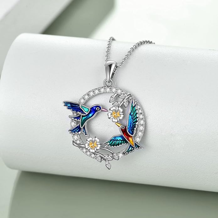 Penguin/Cat/Horse/Elephant/Wolf/Hummingbird/Giraffe/Eagle Pendant Necklace Sterling Silver I Love You Forever Animal Necklace Jewelry Gifts for Women