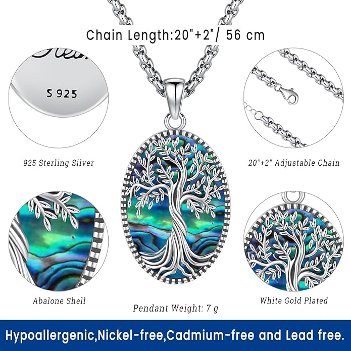 Picture Locket Necklace for Women Men Rose 14K Real Gold 925 Sterling Silver Jewelry Heart Locket Necklace that Holds Pictures Tree of Life Viking Wolf Celtic Knot St Christopher St Michael Pendant