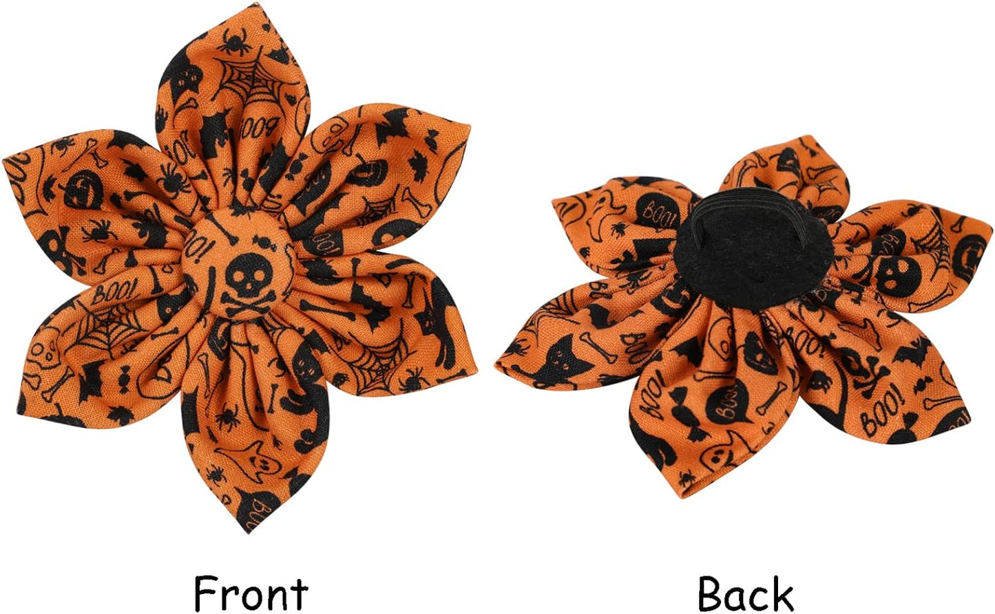 Lionet Paws Dog Collar with Flower - Cute Cotton Adjustable Flower Dog Collar with Metal Buckle for Large Dog Girl Gift, XL, Neck 16-26in