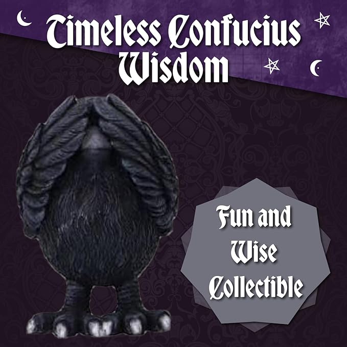 Nemesis Now Three Wise See No Evil Hear No Evil Speak No Evil Figurines, Adorable Hand-Painted Resin Collectibles and Gift - Ravens