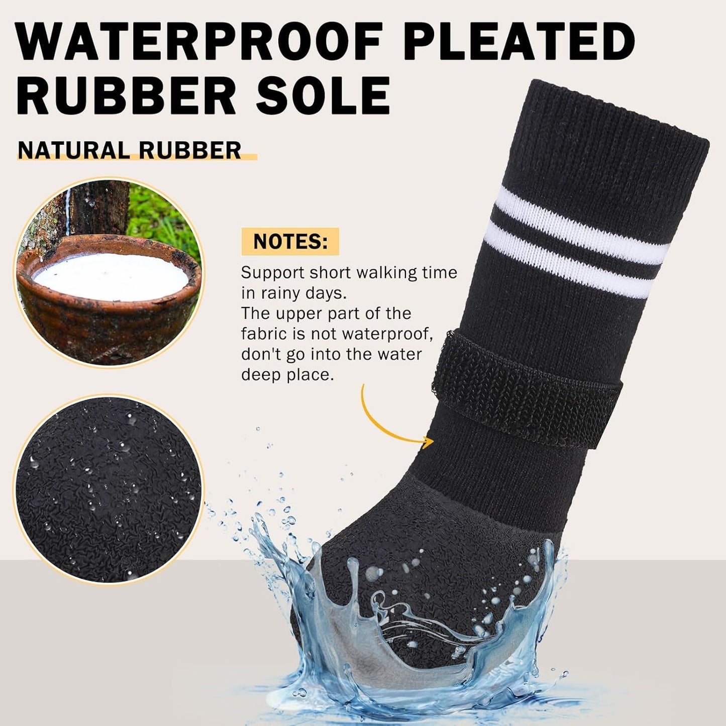 SCENEREAL Anti Slip Dog Boots & Paw Protectors for Hardwood Floor, Extended Dog Socks to Prevent Licking Paws, Waterproof Pet Snow Rain Shoe for Winter Large Senior Dogs, Black XL