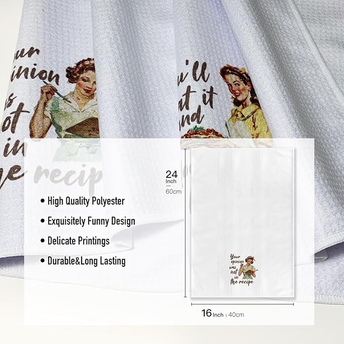 Funny Recipe Kitchen Towels Sweet Housewarming Gifts,16x24inch,Joked Dishcloth Microfiber Hilarious Absorbent Hand Towel,Dish Rags,Great Gift for Hostess Mom New Home Women Housewarming