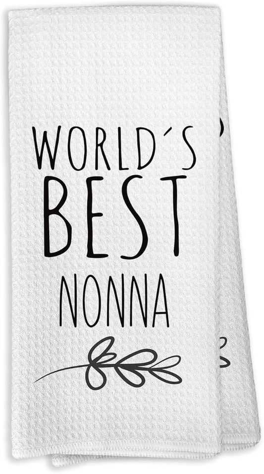 World's Best Nonna Kitchen Towels, Best Nonna Gifts for Grandmother Nonna, Nonna Gifts from Children, Nonna Mother's Day Birthday Gifts Tea Towels Kitchen Hand Towels 16x24 Inch
