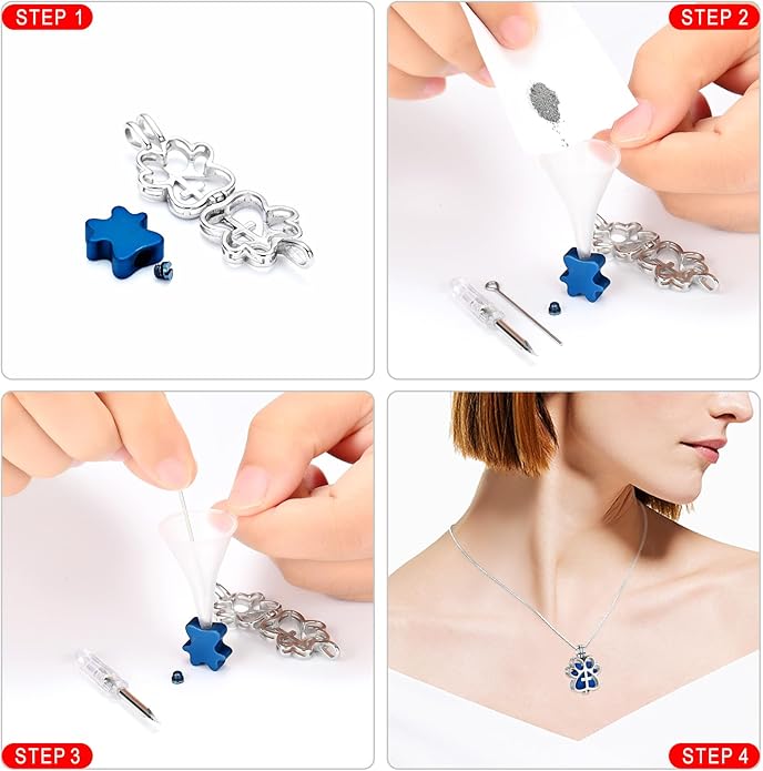 Pet Cremation Jewelry for Dog/Cat Paw Stainless Steel Memorial Locket Urn Necklace with Hollow Urn Cremation Jewelry for Ashes