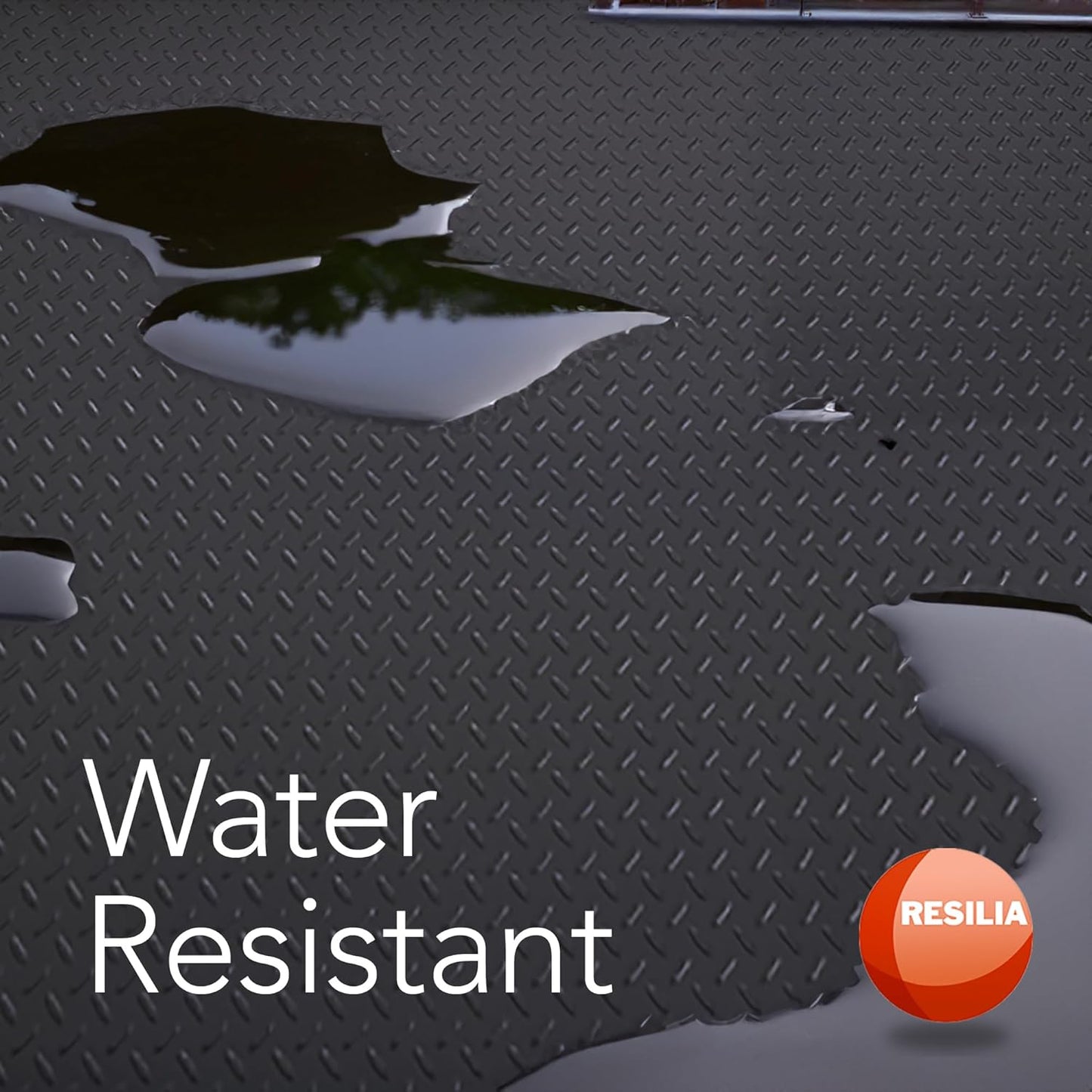 RESILIA Heavy Duty Garage Floor Runner & Protector Mat - Slip Resistant Diamond Plate PVC Mats - Water, Spill, & Stain Resistant, Black (4 feet x 10 feet), Made in The USA