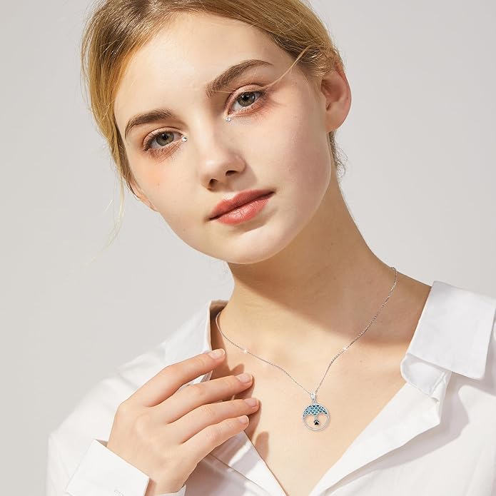 Ladytree S925 Sterling Silver Puppy Dog Cat Pet Paw Print Pendant Necklace 18 inches