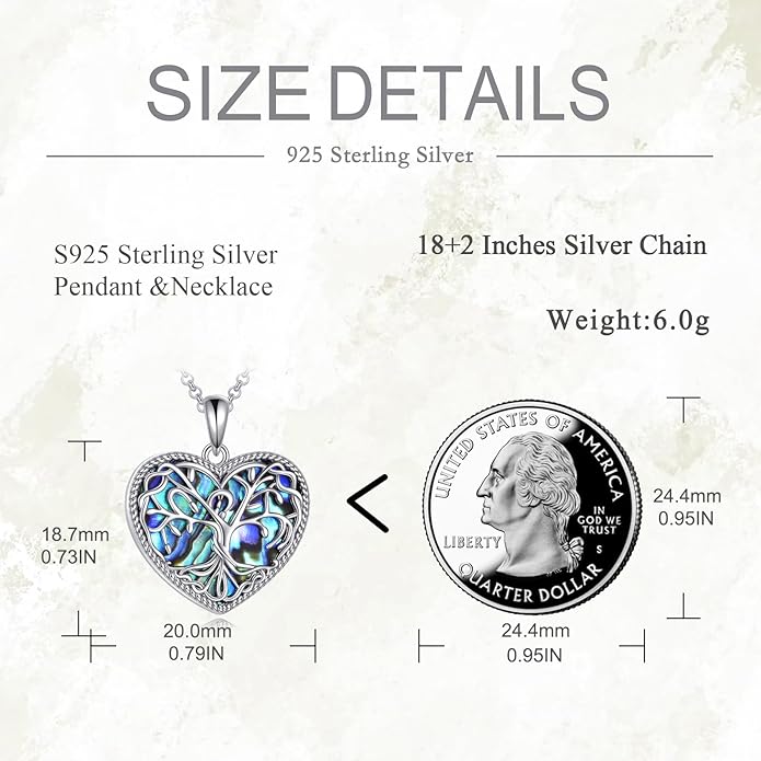 POPLYKE 925 Sterling Silver Urn Necklace for Ashes for Women Cremation Necklace for Ashes Keepsake Jewelry for Human