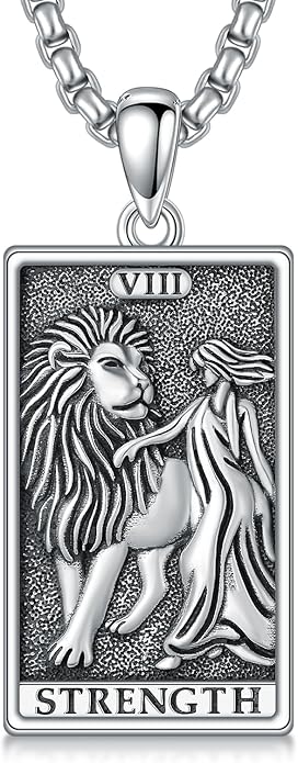 PELOVNY Tarot Card Necklace 925 Sterling Silver Skeleton Necklace The Sun Moon Star Strength Lovers Death Devil Fool Tarot Jewelry Christmas Birthday Gifts for Men Women Unisex