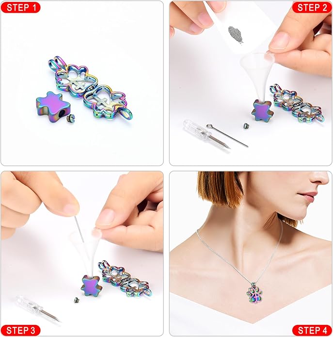 Pet Cremation Jewelry for Dog/Cat Paw Stainless Steel Memorial Locket Urn Necklace with Hollow Urn Cremation Jewelry for Ashes