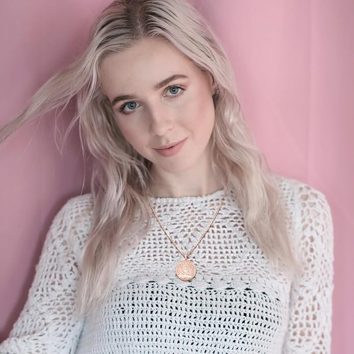 Picture Locket Necklace for Women Men Rose 14K Real Gold 925 Sterling Silver Jewelry Heart Locket Necklace that Holds Pictures Tree of Life Viking Wolf Celtic Knot St Christopher St Michael Pendant