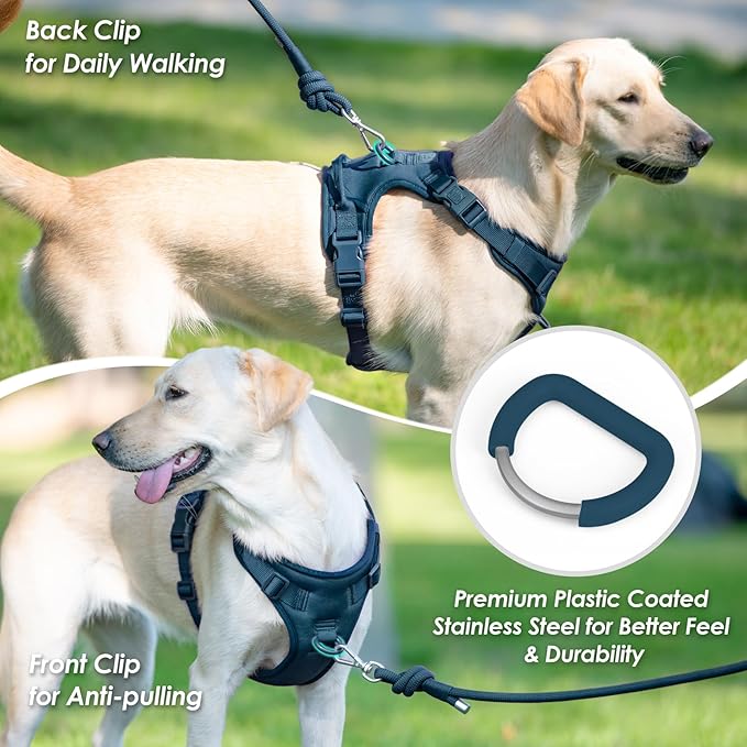 No Pull Dog Harness, Puppy Vest with Front Clip for Small Medium Large Sized Dog(Prussian Blue,XS)