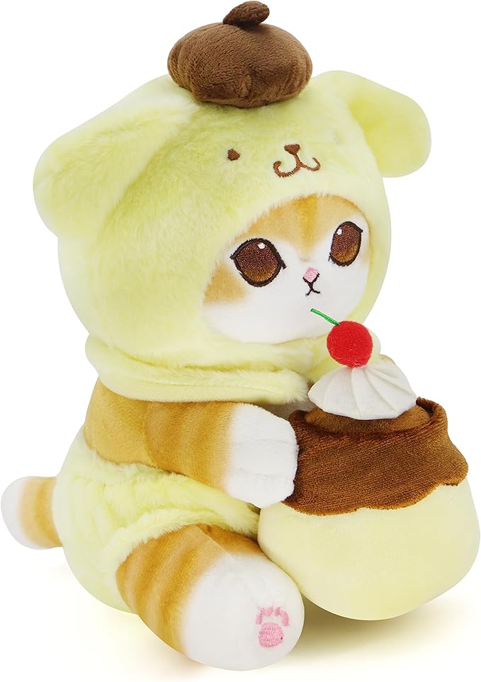 Kawaii Shark Cat Plush Toy Stuffed Animal Doll, Soft Pillow for Boys & Girls (Cat-E, 13cm/5.1in)