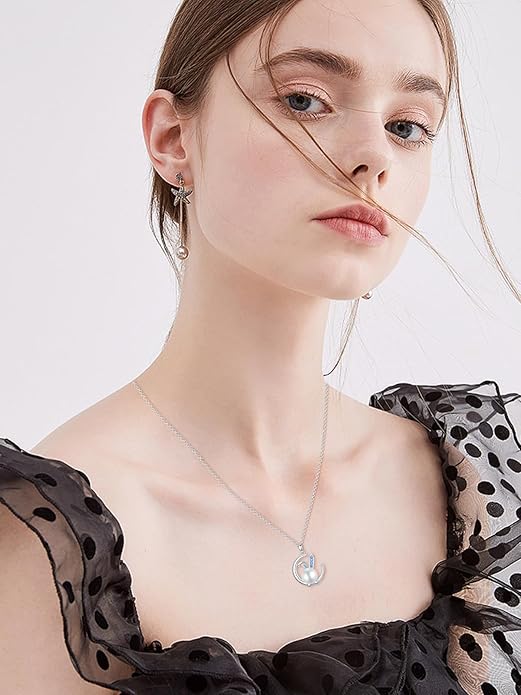 Dorunmo Animal Necklace 925 Sterling Silver Owl/Sloth/Axolotl/Dolphin Necklace Celtic Knot Pendant Birthday Anniversary Animal Jewelry for Women Friends Animals Lover