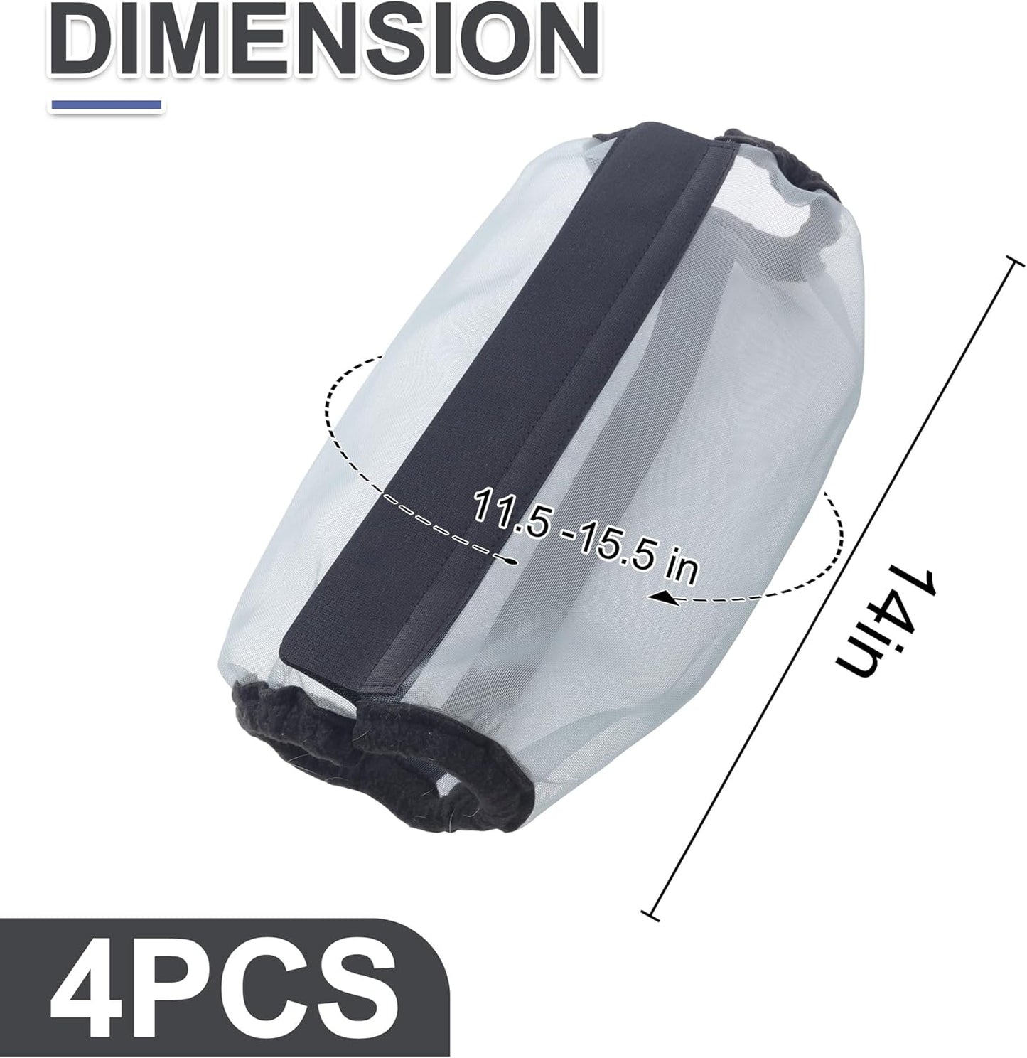 Horse Fly Boots Set of 4, Ultra Lightweight Breathable Mesh Leg Wraps, Non-Slip Fit, Reduce Stomping, Universal Size, Ideal for Summer Grey