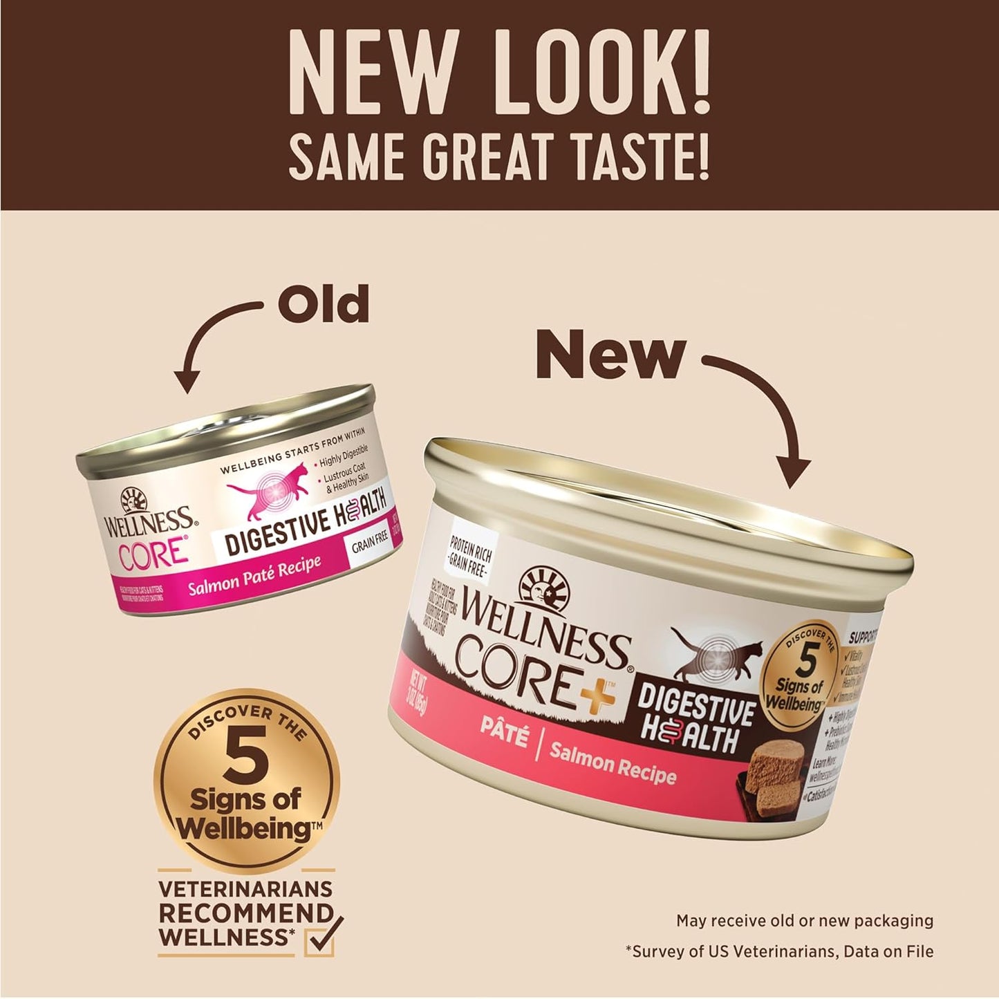 Wellness CORE+ Digestive Health Pate Adult Wet Cat Food, Natural, Protein-Rich, Grain Free, 3 Ounce, 12 Pack (Salmon)