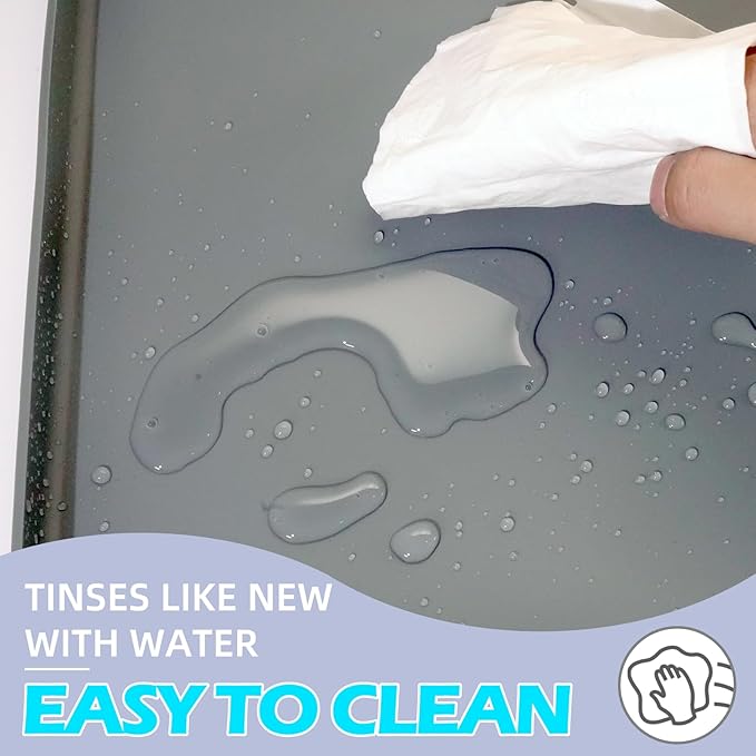 Pee Pad Holder for Dogs, Puppy Pad Tray for 24" x 24" Dog Training Pads, No Spill Silicone Mat with 4 Holder Clamps, Non-Slip Square Puppy Potty Training Tray for Indoor Floor Protection