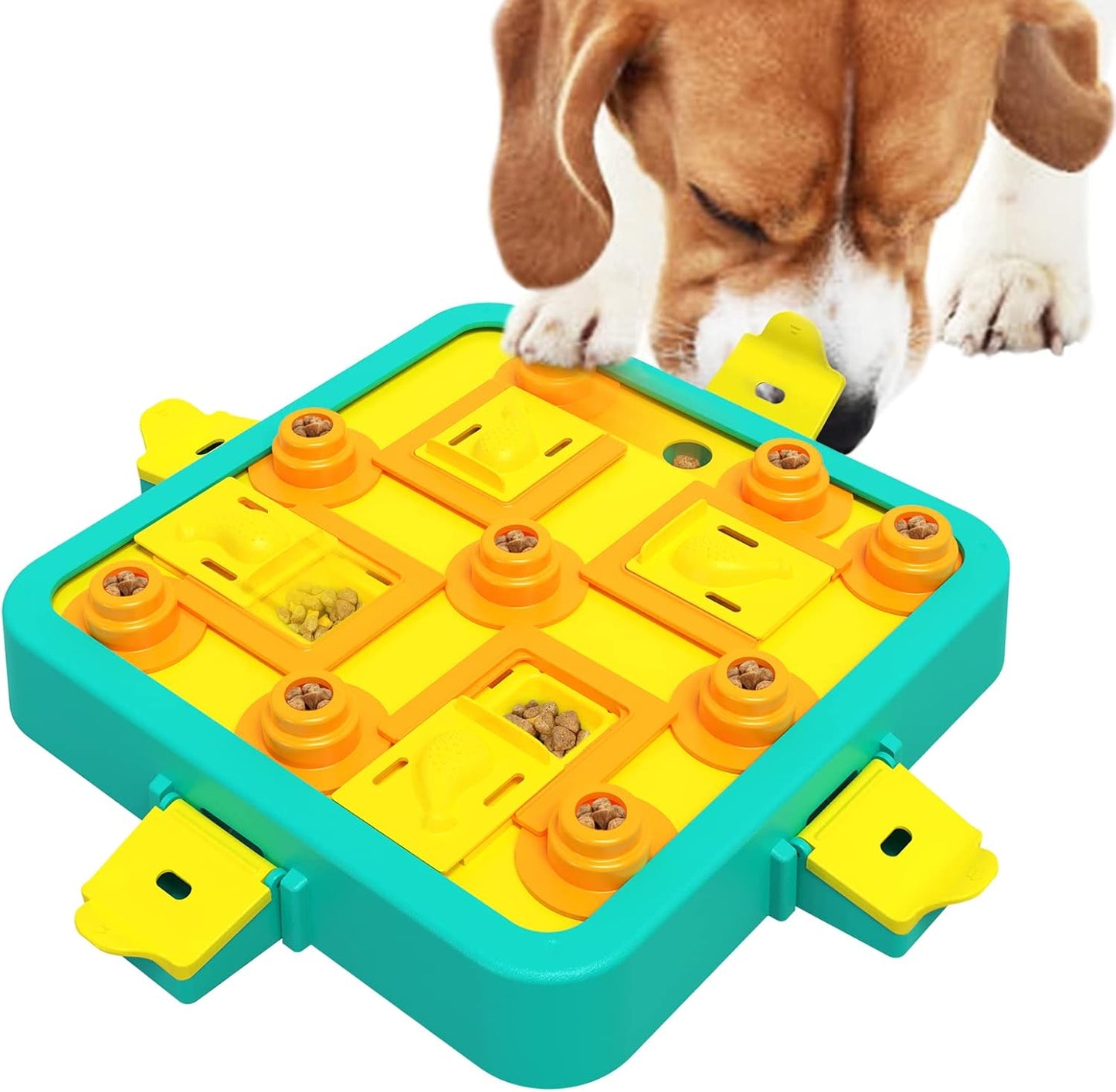 Dog Puzzle Toy Mental Stimulation - Level 3 in 1 Dogs Food Puzzles Toys, Dog Treat Puzzle Feeder (Advanced-Blue Board)