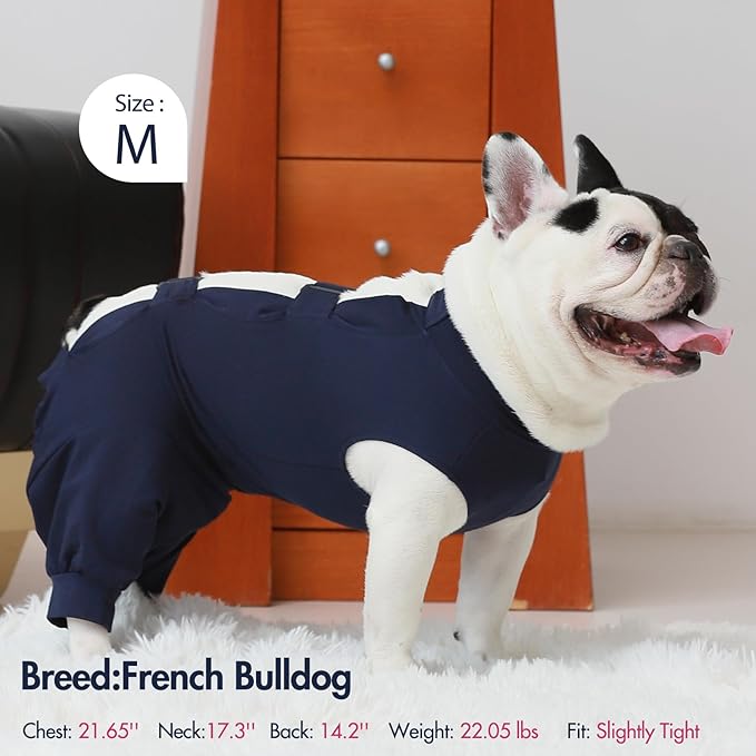 IECOii Pet Surgery Recovery Suit,Breathable Dog Bodysuit E-Collar & Cone Alternative Surgical Suit After Spayed/Neutered Wear,Recovery Suit for Dogs Male Female Sleeve to Prevent Licking,XL-Blue