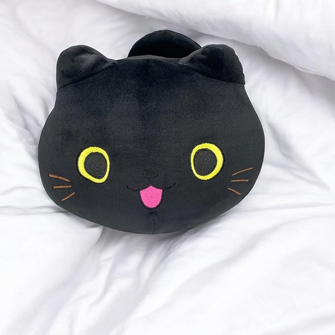 Pineapple Black Cat Plush Toy, Soft Cat Pillow Squishy Plushies, Cute Black Cat Stuffed Animals, Stuffed Cat Plushie, Stuffy Kawaii Plush Toys for Girls, Boys, Kids (10 Inch)