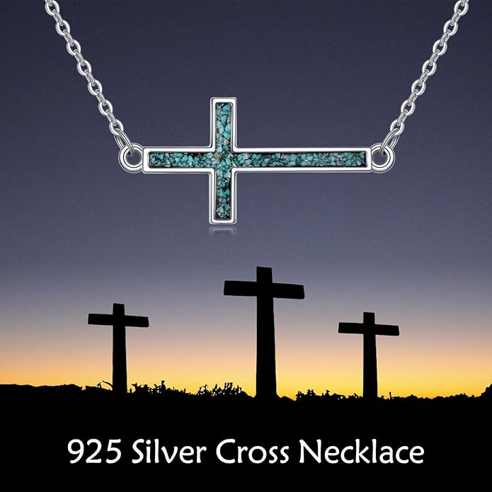 YFN Cross Necklace Sterling Silver Religious Cross Pendant Jewelry Christian Gifts for Women Men
