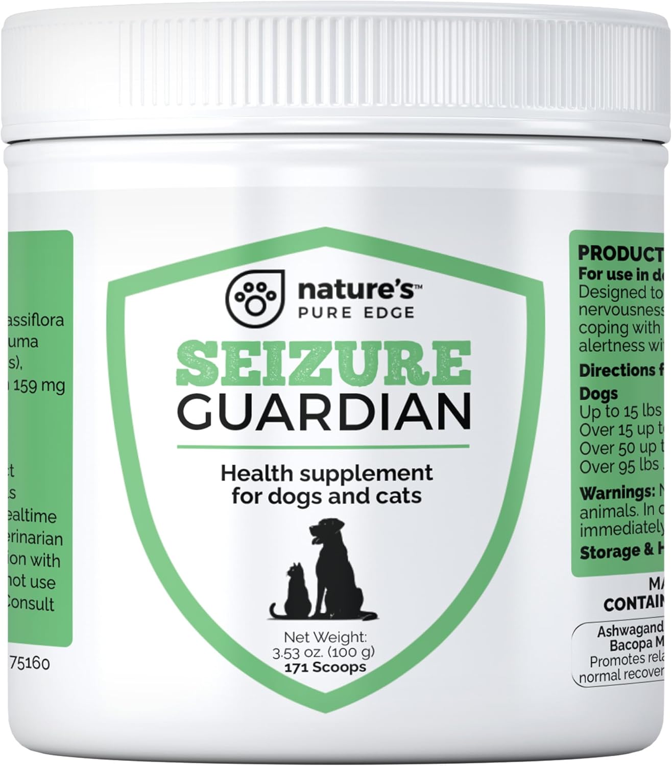 Nervous System Support and Calming Aid for Dogs & Cats – Natural Relaxation Aid from an American Company with Ashwagandha, Chamomile, Valerian & More, 170g