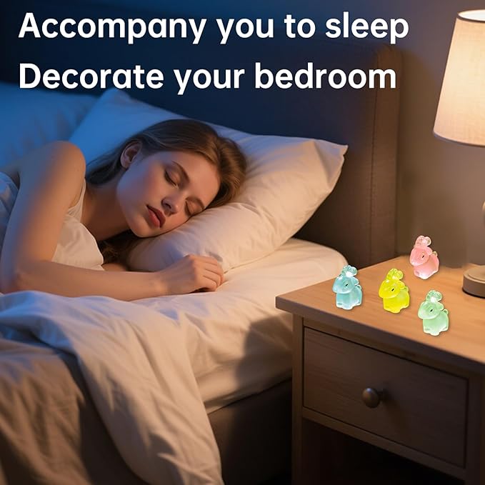 Mini Resin Goats Bulk 100Pcs Ornaments Glow in The Dark Animal Figurines DIY Accessories for Desk or Farm