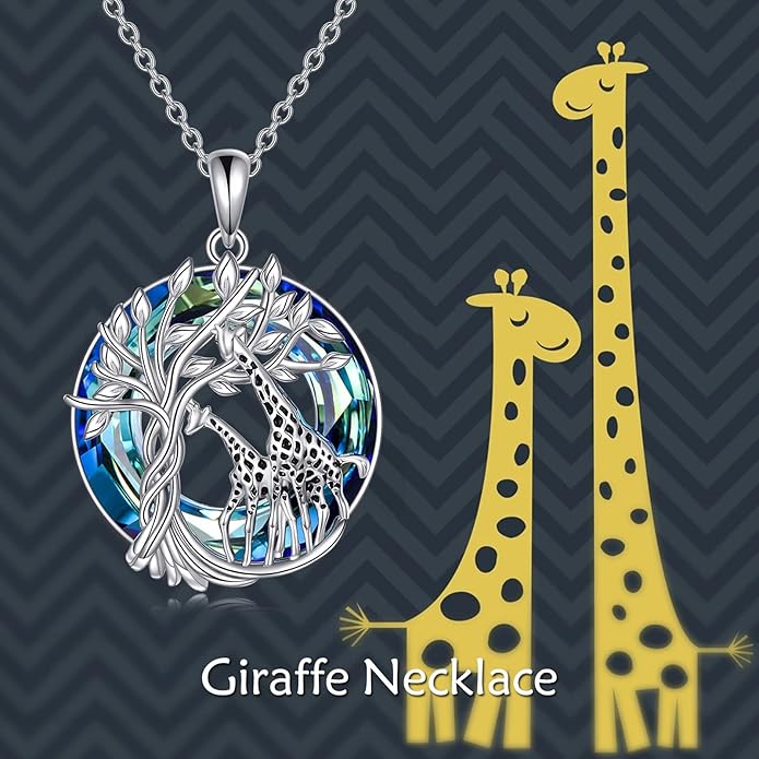 TOUPOP Tree of Life Animal Necklace 925 Sterling Silver Crystal/Abalone Shell Animal Pendant Jewelry Birthday Mothers Day Gifts for Women Mom Wife Her