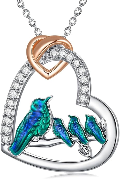 Mothers Day Gift for Mom 925 Sterling Silver Mama Bear/Dinosaur/Cat/Bird/Chicken Necklace with 1 2 3 4 5 Cubs Jewelry for Women Wife Grandma