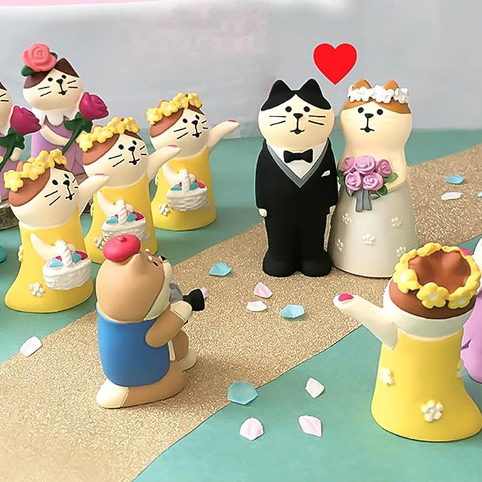 Miniature Cat Figurines Mini Cat Figurines Wedding Flower Girl Cute Desk Decor