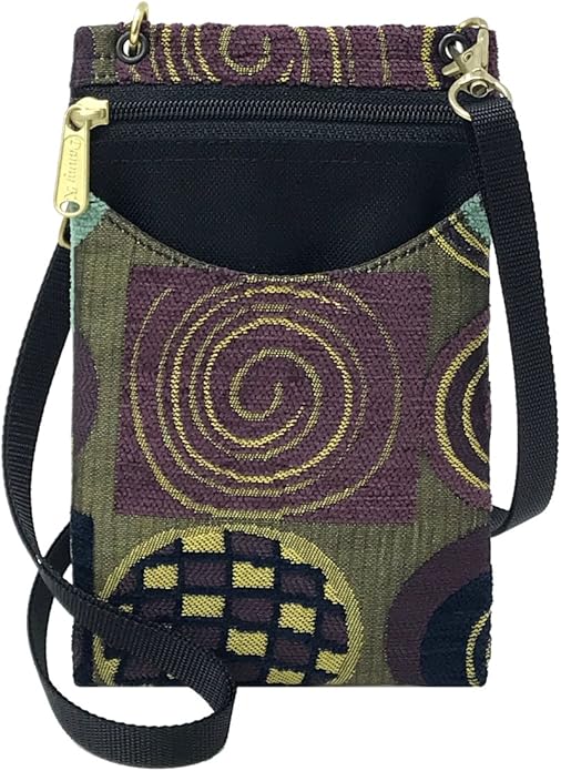 Danny K. Women's Tapestry Crossbody Cell Phone or Passport Purse, Handmade in USA