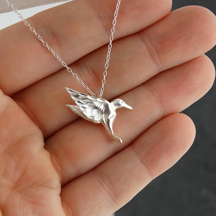 FashionJunkie4Life Sterling Silver Bird Pendant Necklaces for Women