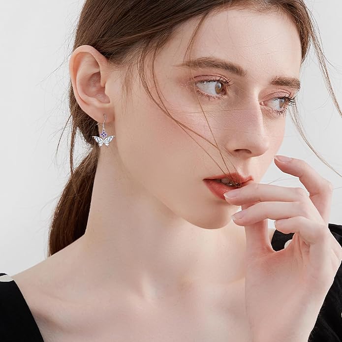 YFN Sterling Silver Animal Dangle Drop Earrings for Women Sloth/Cat/Bat Earrings Jewelry Gifts Halloween Earrings Jewelry