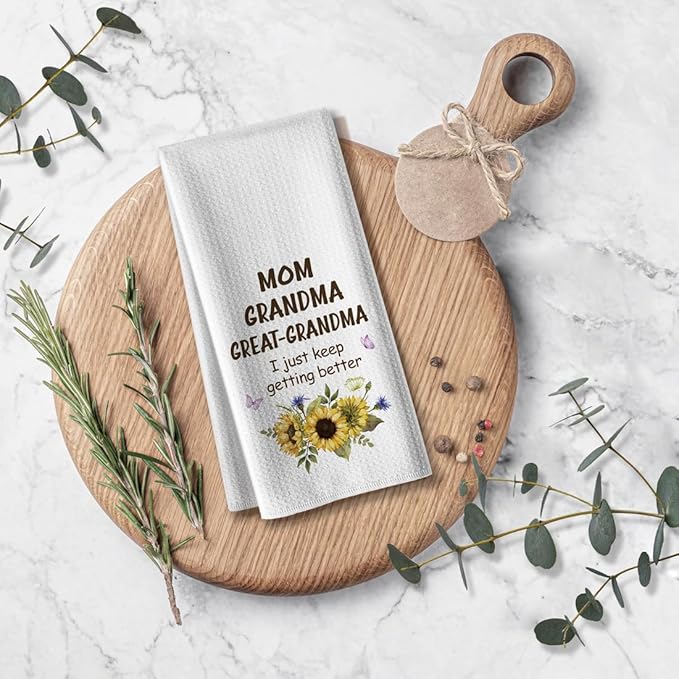 Grandma Funny Kitchen Towels, Joked Dishcloth,16 * 24,Microfiber Dish Cloths Hand Rags,Hilarious Absorbent Bar Towel, Gifts for Best Grandmother On Birthday,Christmas,Mother's Day,Thanksgiving