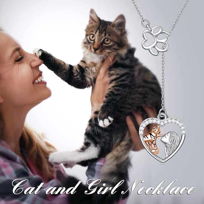 LUHE Bee/Cat/Wolf/Horse Gifts Necklace Sterling Silver Women Y-Necklace Pendant Necklace Jewelry for Teen Girls