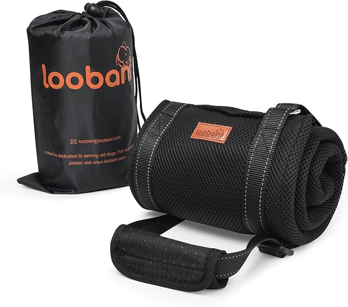 LOOBANI Portable Dog Sling for Back Legs, Hip Support Harness to Help Lift Dogs Rear for Canine Aid and Old K9 Cruciate Ligament Rehabilitation
