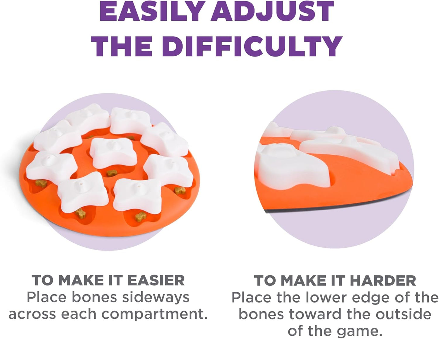 Outward Hound by Nina Ottosson Dog Smart Treat Puzzle Enrichment Toy, Level 1 Beginner, Orange