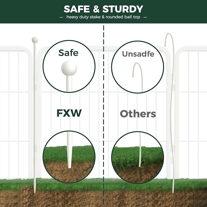FXW Rollick Unleashed Dog Playpen for Indoor, Yard, RV Camping, 24 inch 16 Panels for Small and Puppy Dogs, White│Patented