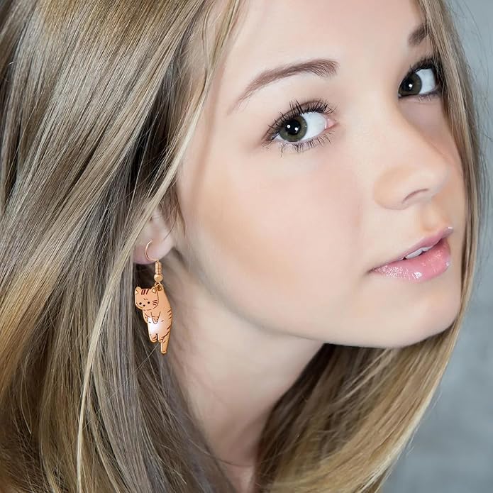 Cat Earrings for Women Trendy Stuff Mothers Day Gifts Funny Animal Stud Earrings Jewelry Gifts for Cat Lovers Birthday Christmas