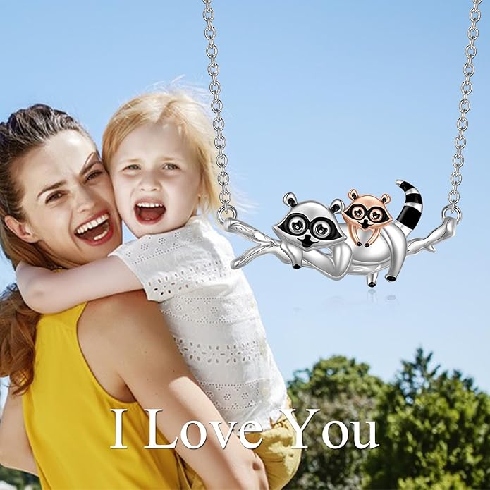 TIGER RIDER Bee Necklace for Women Sterling Silver Cute Animal Axolotl Dragonfly Moth Owl Black Cat Pendant Necklaces Animals Jewelry Birthday Gifts for Women Wife
