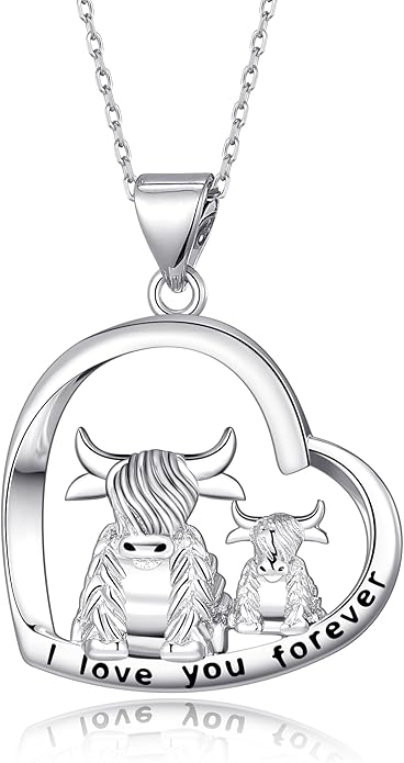 Penguin/Elephant/Frog Mushroom/Cat/Fox/Highland Cow/Axolotl/Yorkie Necklace Jewelry for Women Birthday Christmas Gifts