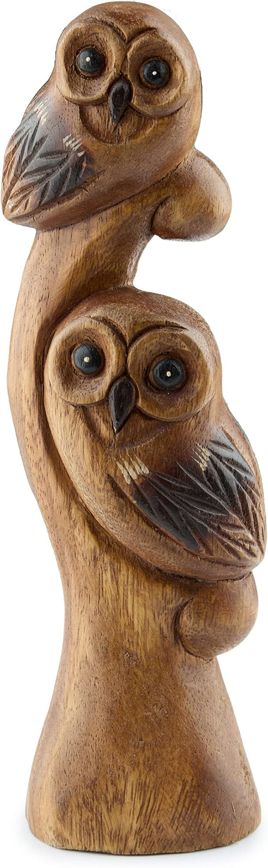 Owl Decor - Owl Gifts for Women and Owl Lovers - Decorative Owl Figurines - Wood Owl Statue Figure - Cute Owl Decorations for Home Kitchen Bathroom Bedroom - Owl Sculpture - Mini Owl Ornament