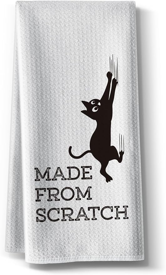 Funny Cat Scratch Kitchen Towels，Sweet Gifts Dish DéCor,16 X 24inch Cute Hand Dishcloth,Absorbent Tea Towel,Ideal Gift for Lover Owners Mom Hostess Women New Home Housewarming