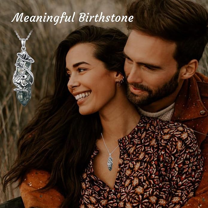 Frog Necklace 925 Sterling Silver Frog Pendant Birthstone Quartz Jewelry Gift for Women s Mom