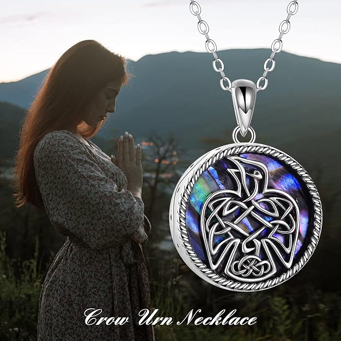 TIGER RIDER Urn Necklace for Ashes for Women 925 Sterling Silver Cremation Jewelry for Ashes