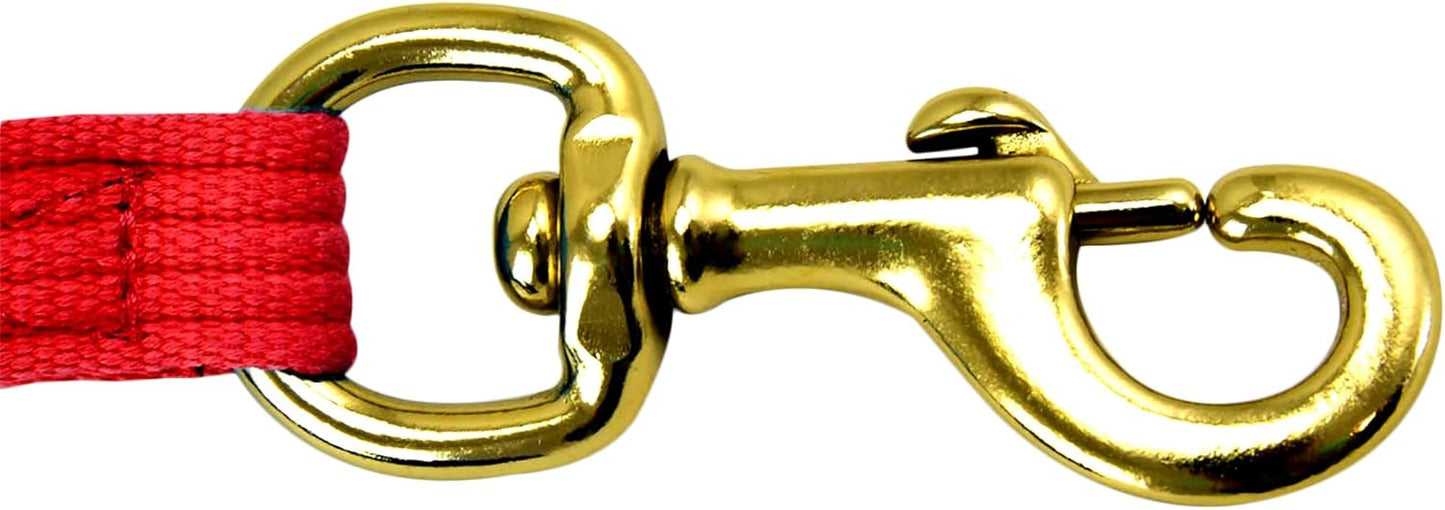 Southwestern Equine Lunge Line for Horses Cotton Horse Lunge Line with Bolt Snap & Rubber Stop (Red, 24')